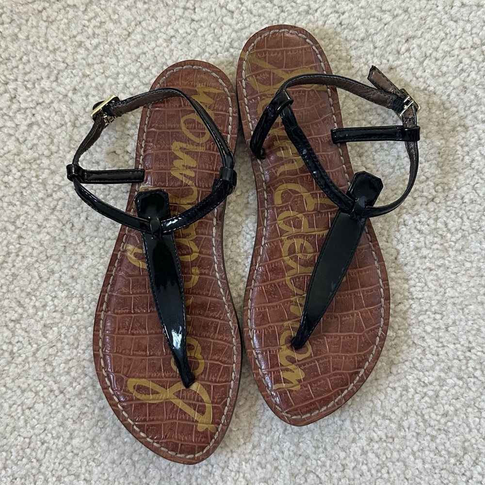 Sam Edelman Black Patent Leather Sandals